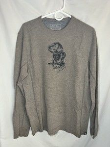 Eddie Bauer Brown Medium Waffle Thermal Long Sleeve Black Lab EUC